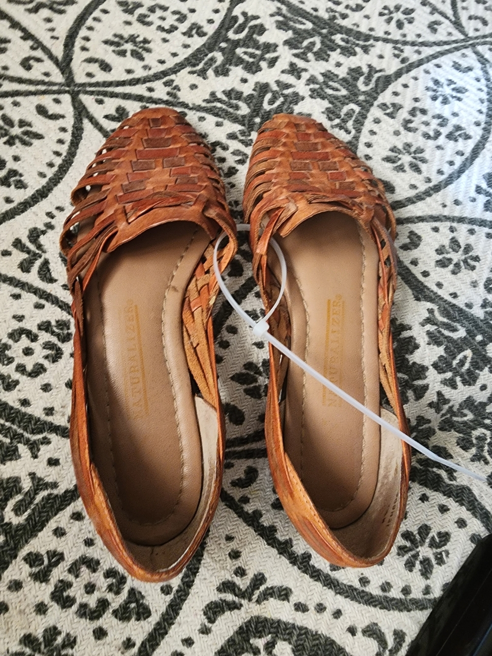 Naturalizer Woven Slip-On Flats in Cognac Brown